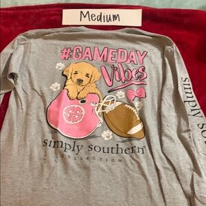 2/$25 Simply Southern Gray Gameday Vibes Shirt